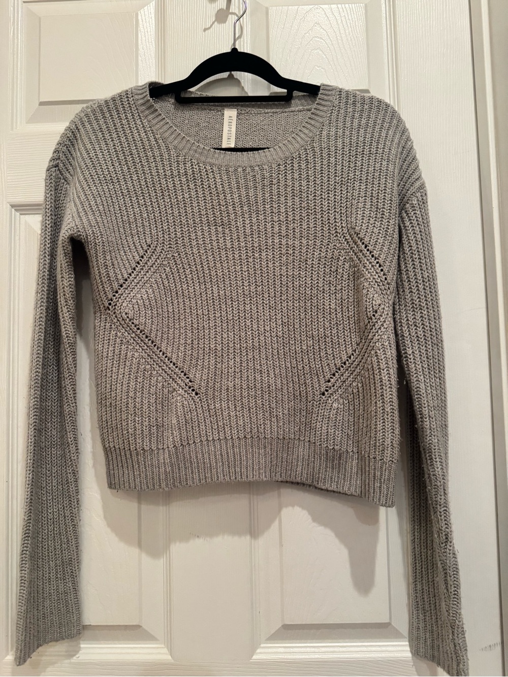 Aeropostale Heather Gray Crewneck Knit Sweater